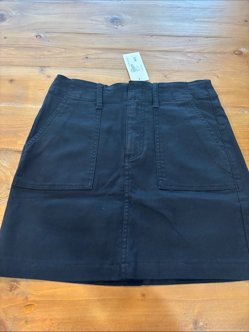 Kut from the Kloth Black Mini Skirt with Front Patch Pockets